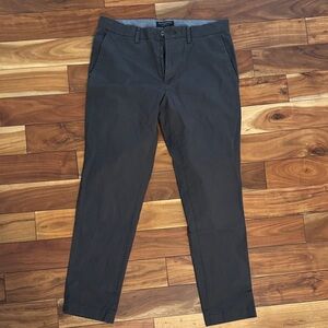 Men's Dark Gray Chino Pants - Classic Straight Fit